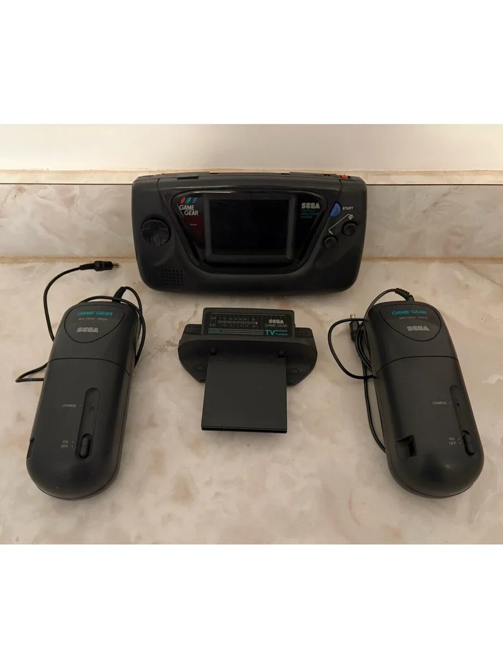 Sega Game Gear Handheld Console w/  2 Battery Packs + TV Tuner Antenna UNTESTED